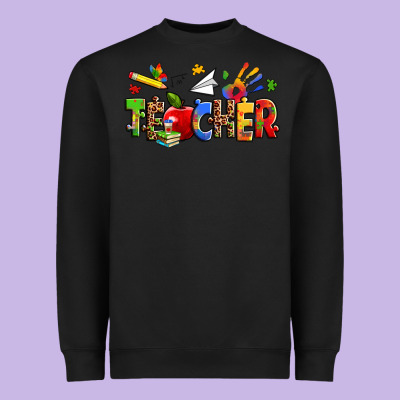 Autism Teacher Heavyweight Sweatshirt Designed By Zillion Design Studio