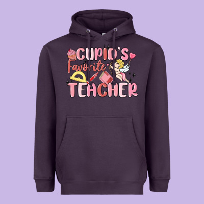 Cupid's Favorite Teacher Heavyweight Hoodie Designed By Maliassmallbusiness