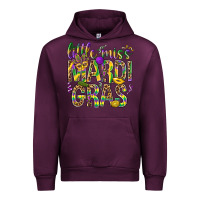 Mauve Wine Little miss Mardi Gras Urban Hoodie - NancyCooperArtShop