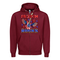 Burgundy freedom rocks Zipper Hoodie - NancyCooperArtShop
