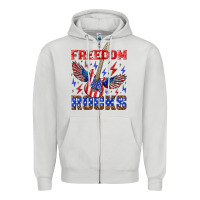Dove Grey freedom rocks Zipper Hoodie - NancyCooperArtShop
