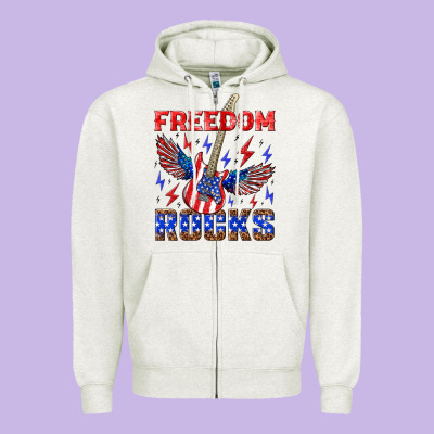 Freedom Rocks Zipper Hoodie Designed By Nancycooperartshop