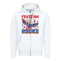 White freedom rocks Zipper Hoodie - NancyCooperArtShop