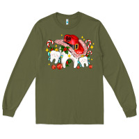 Army Green dental Christmas teeth and candies Long Sleeve Tee - AdoDesignShop