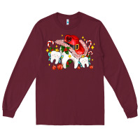 Burgundy dental Christmas teeth and candies Long Sleeve Tee - AdoDesignShop