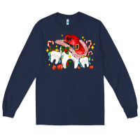 Navy dental Christmas teeth and candies Long Sleeve Tee - AdoDesignShop