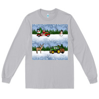 Moon Dust christmas snow truck seamless pattern Long Sleeve Tee - BundleAndBundleShop