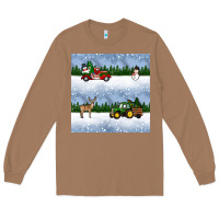 Toasted Coconut christmas snow truck seamless pattern Long Sleeve Tee - BundleAndBundleShop