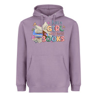 Lavender just a girl who loves books Heavyweight Hoodie - MaliasSmallBusiness