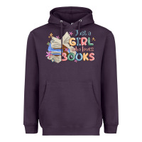 Plum just a girl who loves books Heavyweight Hoodie - MaliasSmallBusiness