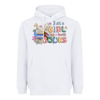 White just a girl who loves books Heavyweight Hoodie - MaliasSmallBusiness