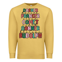 Antique Gold dasher dancer prancer vixer comet cupid donner bli Premium Sweatshirt - MaliasSmallBusiness
