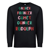 Black dasher dancer prancer vixer comet cupid donner bli Premium Sweatshirt - MaliasSmallBusiness