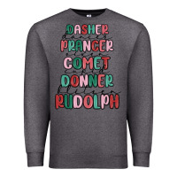 Charcoal Heather dasher dancer prancer vixer comet cupid donner bli Premium Sweatshirt - MaliasSmallBusiness