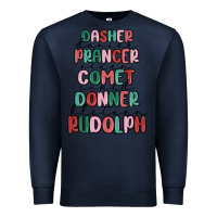 Navy dasher dancer prancer vixer comet cupid donner bli Premium Sweatshirt - MaliasSmallBusiness