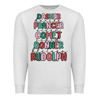 Oatmeal Heather dasher dancer prancer vixer comet cupid donner bli Premium Sweatshirt - MaliasSmallBusiness