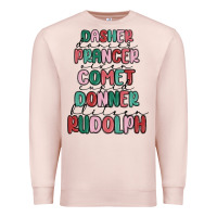 Pale Pink dasher dancer prancer vixer comet cupid donner bli Premium Sweatshirt - MaliasSmallBusiness