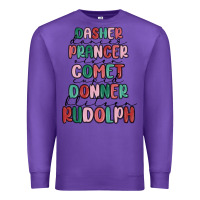 Purple dasher dancer prancer vixer comet cupid donner bli Premium Sweatshirt - MaliasSmallBusiness
