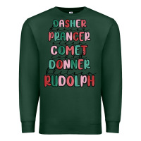 Sports Green dasher dancer prancer vixer comet cupid donner bli Premium Sweatshirt - MaliasSmallBusiness