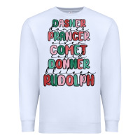 White dasher dancer prancer vixer comet cupid donner bli Premium Sweatshirt - MaliasSmallBusiness