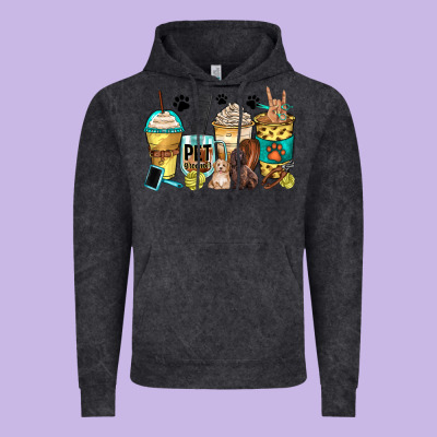 Pet Groomer Coffee Cups Vintage Hoodie Designed By Zillion Design Studio