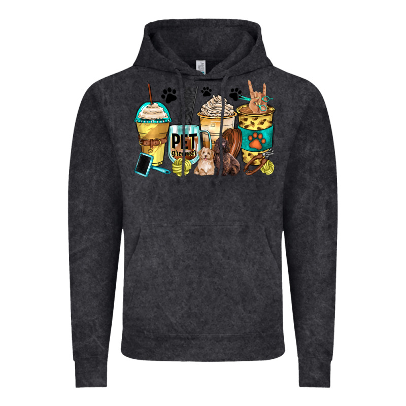 Pet Groomer Coffee Cups Vintage Hoodie by Zillion Design Studio | Teevron