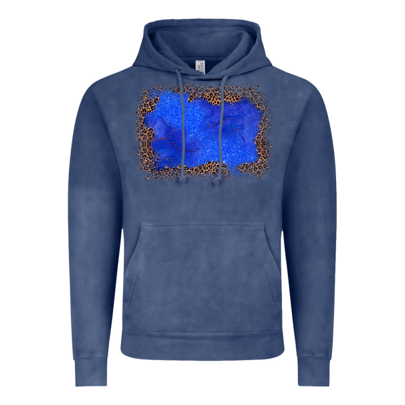 Gemstone Blue Leopard Background Vintage Hoodie by JahusDesignShop | Teevron