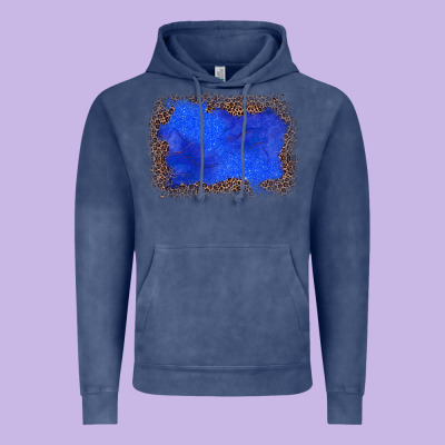Gemstone Blue Leopard Background Vintage Hoodie Designed By Jahusdesignshop
