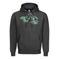 Charcoal Heather Sea Seal Face Illustrations Zipper Hoodie - LillyAllenDesigns