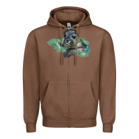 Chestnut Sea Seal Face Illustrations Zipper Hoodie - LillyAllenDesigns