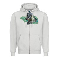 Dove Grey Sea Seal Face Illustrations Zipper Hoodie - LillyAllenDesigns