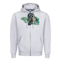 Heather Grey Sea Seal Face Illustrations Zipper Hoodie - LillyAllenDesigns