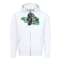 White Sea Seal Face Illustrations Zipper Hoodie - LillyAllenDesigns