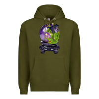 Army Green Halloween Frog With Crystal Ball Premium Hoodie - LillyAllenDesigns