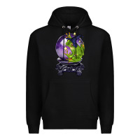 Black Halloween Frog With Crystal Ball Premium Hoodie - LillyAllenDesigns