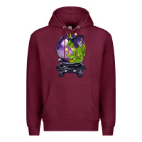 Burgundy Halloween Frog With Crystal Ball Premium Hoodie - LillyAllenDesigns