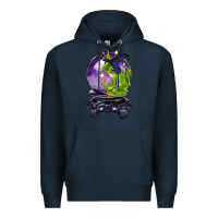 Navy Halloween Frog With Crystal Ball Premium Hoodie - LillyAllenDesigns