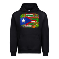 Black Mexico and Puerto Rico flag Urban Hoodie - texasbilliewilder
