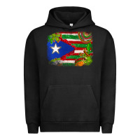 Pigment Black Mexico and Puerto Rico flag Urban Hoodie - texasbilliewilder