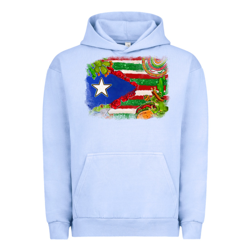Mexico And Puerto Rico Flag Urban Hoodie by texasbilliewilder | Teevron