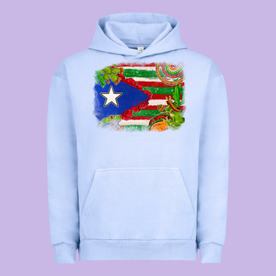 Mexico And Puerto Rico Flag Urban Hoodie Designed By Texasbilliewilder