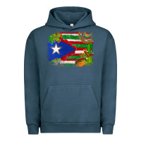 Pigment Midnight Navy Mexico and Puerto Rico flag Urban Hoodie - texasbilliewilder