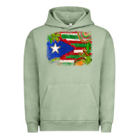 Pigment Oil Green Mexico and Puerto Rico flag Urban Hoodie - texasbilliewilder