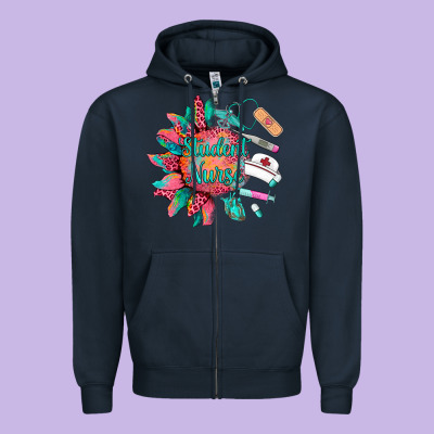 Western Student Nurse Medical Instruments Zipper Hoodie Designed By Barkaloodesign