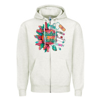 Oatmeal Heather western student nurse medical instruments Zipper Hoodie - BarkalooDesign
