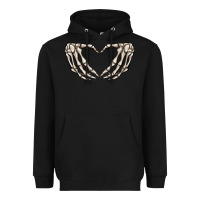 Black skeleton heart Heavyweight Hoodie - MaliasSmallBusiness
