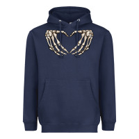 Navy skeleton heart Heavyweight Hoodie - MaliasSmallBusiness