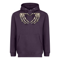 Plum skeleton heart Heavyweight Hoodie - MaliasSmallBusiness