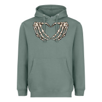 Sage skeleton heart Heavyweight Hoodie - MaliasSmallBusiness
