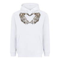 White skeleton heart Heavyweight Hoodie - MaliasSmallBusiness